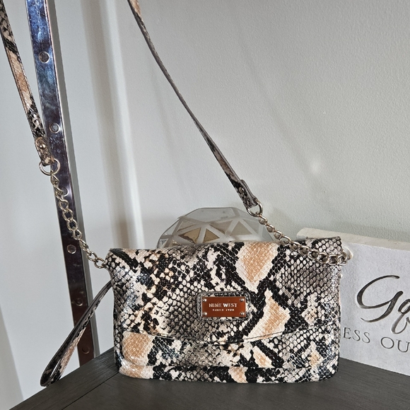 Nine West Snakeskin Crossbody or Detachable Strap for Clutch - Picture 1 of 9